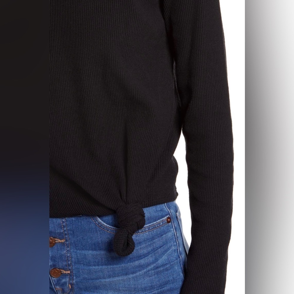 Nwt Madewell Longsleeve Ribbed Black Cotton Blend Top Small - Picture 3 of 11